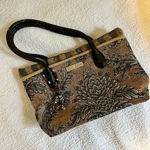 Brown tapestry purse